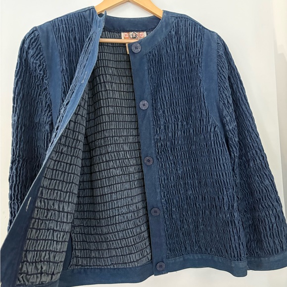 VTG Gene Ewing BIS M Wrinkled Rich Denim Jacket Blue California Sunwash Button - Picture 15 of 16